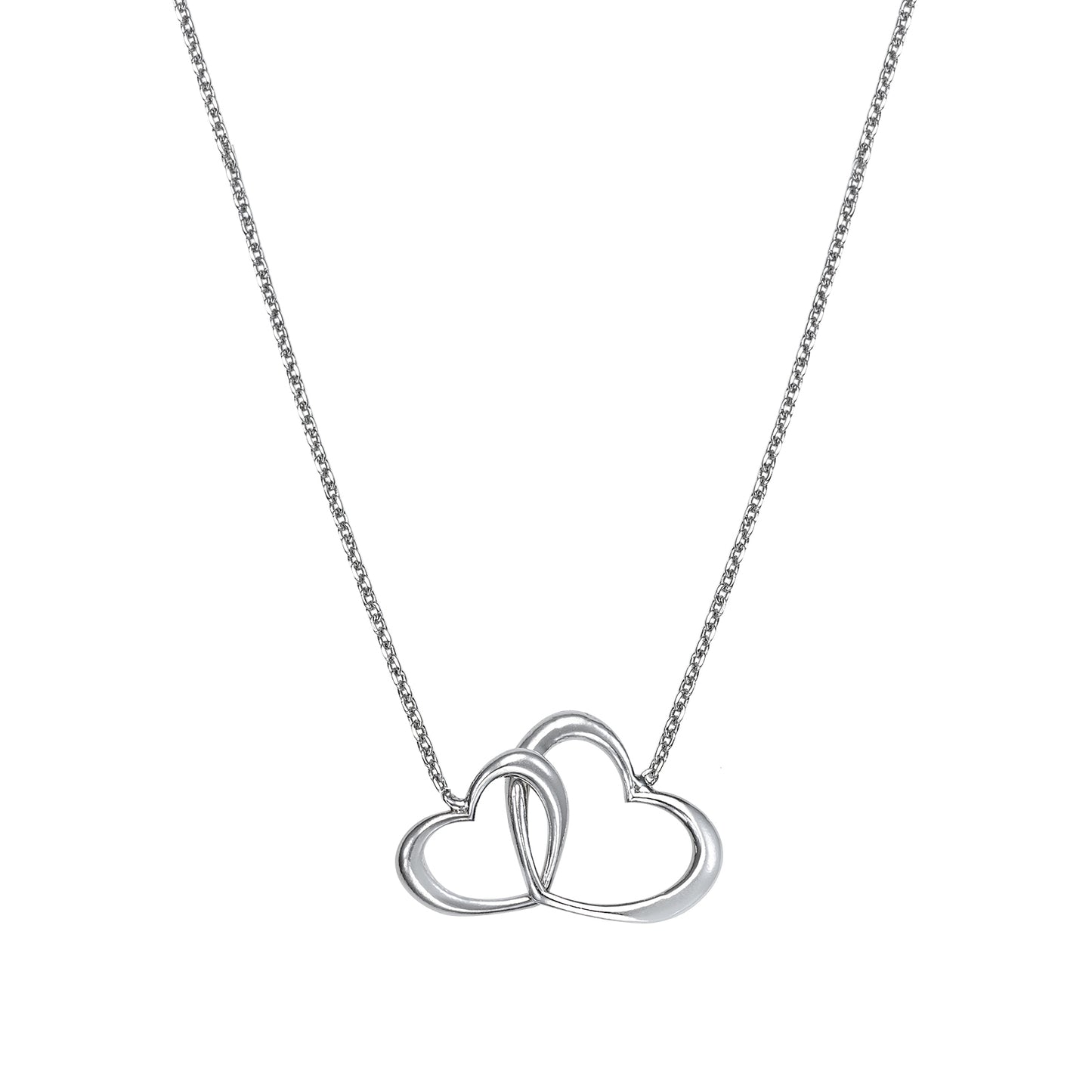 Go Mademoiselle 600060 Leaf Necklace in Platinum Plated Silver