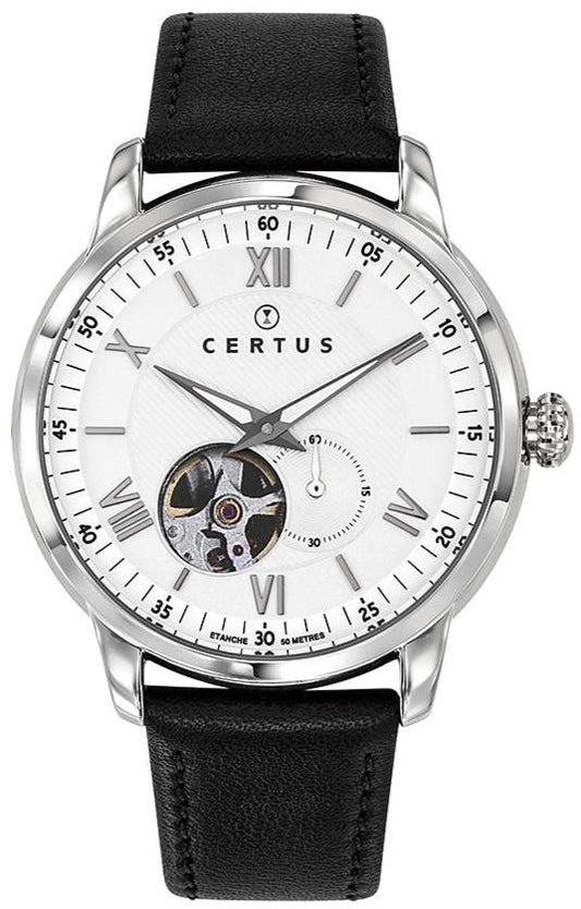 Certus 611159 Automatic Black Leather Strap