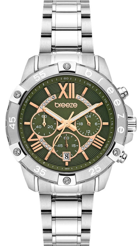 BREEZE 612441.7 Spectacolo Chronograph Stainless Steel Bracelet