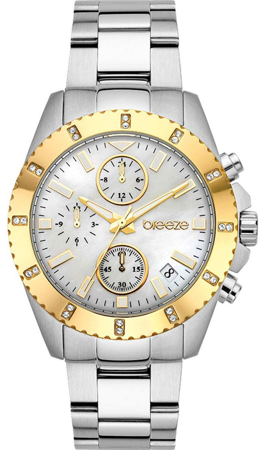 BREEZE 612461.2 Obsession Swarovski Chronograph Stainless Steel Bracelet