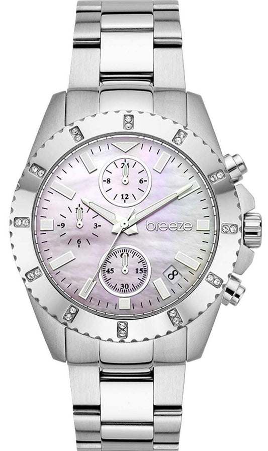 BREEZE 612461.4 Obsession Swarovski Chronograph Stainless Steel Bracelet