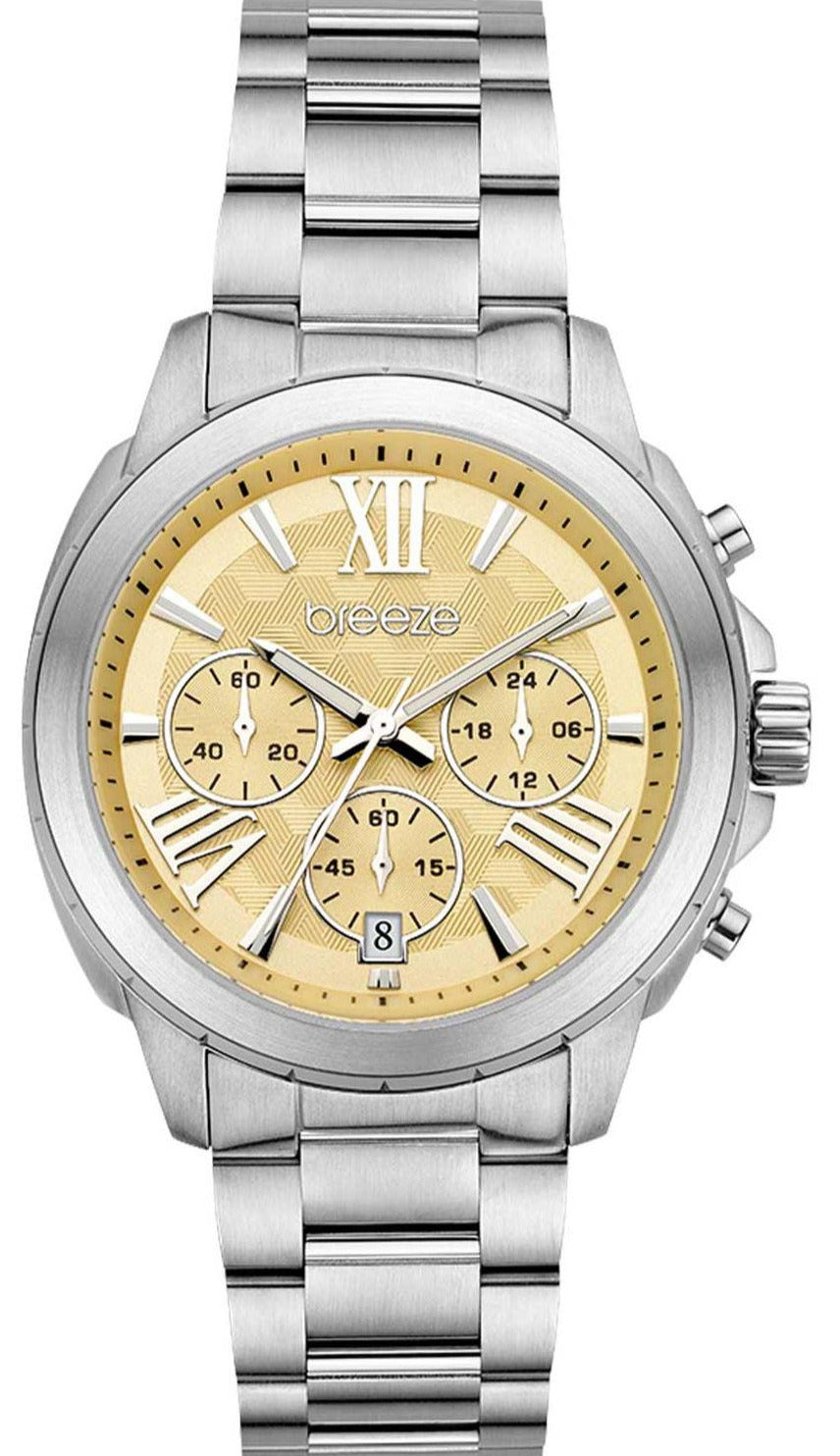 BREEZE 612481.1 Chronique Chronograph Silver Stainless Steel Bracelet