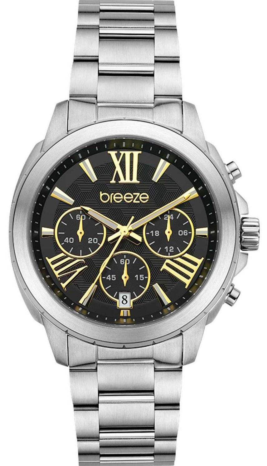 BREEZE 612481.2 Chronique Chronograph Silver Stainless Steel Bracelet