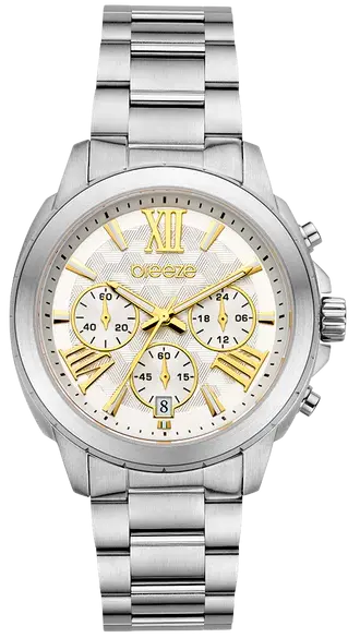 BREEZE 612481.5 Chronique Chronograph Silver Stainless Steel Bracelet