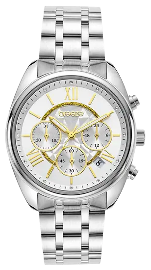 BREEZE 612521.1 Poshius Chronograph Silver Stainless Steel Bracelet