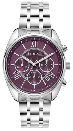 BREEZE 612521.6 Poshius Chronograph Silver Stainless Steel Bracelet