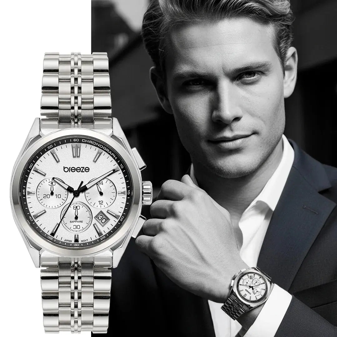 BREEZE 613012.1 Spectrum Chronograph Stainless Steel Bracelet