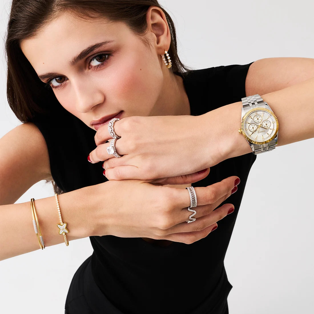 BREEZE 212281.2 Prestinia Swarovski Chronograph Gold Stainless Steel Bracelet