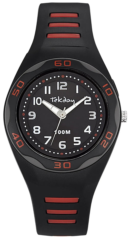 TEKDAY 653490 Black Silicone Strap Tekday
