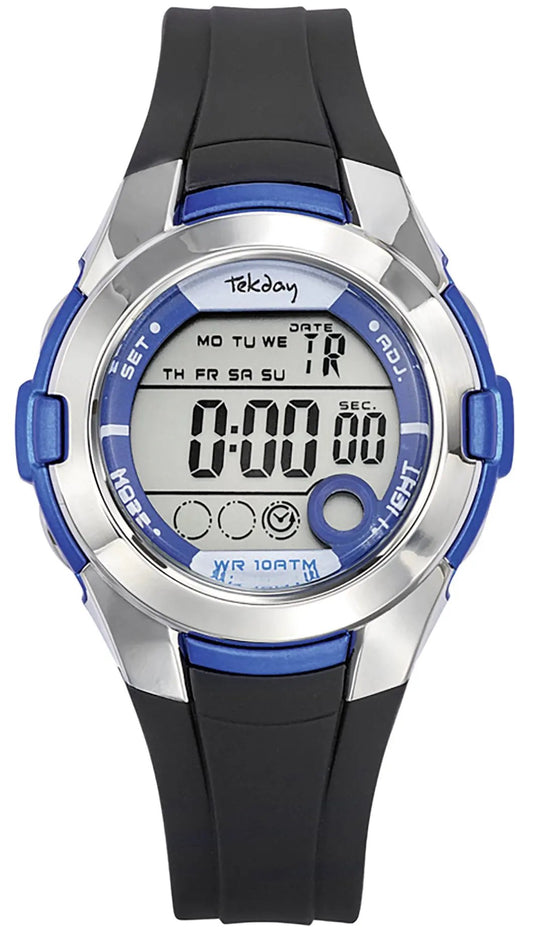 TEKDAY 653878 Digital Black Rubber Strap