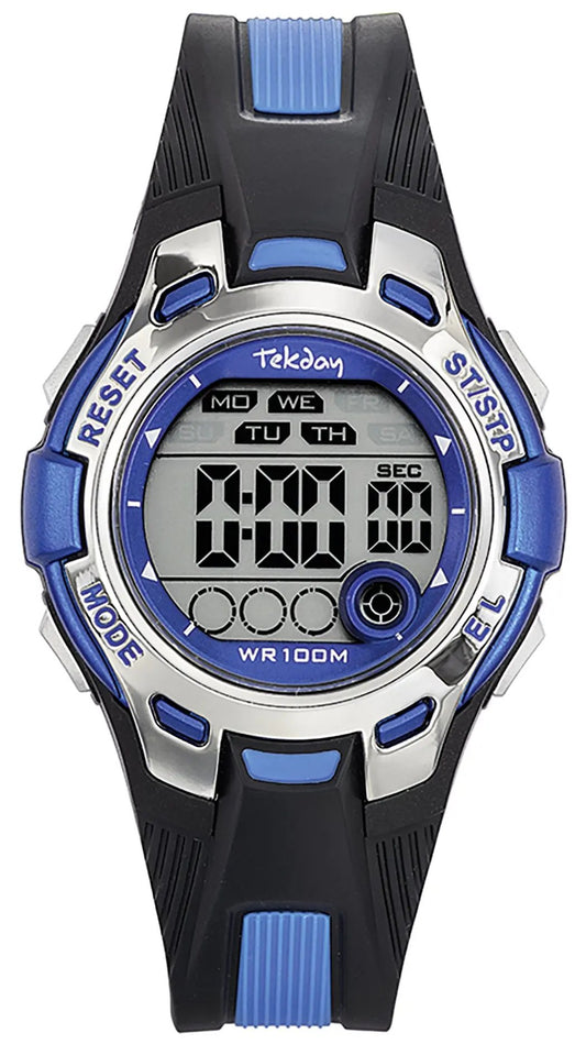 TEKDAY 653921 Digital Black Rubber Strap