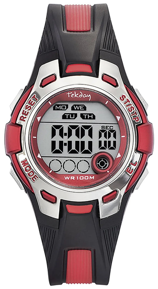 TEKDAY 653944 Digital Black Rubber Strap