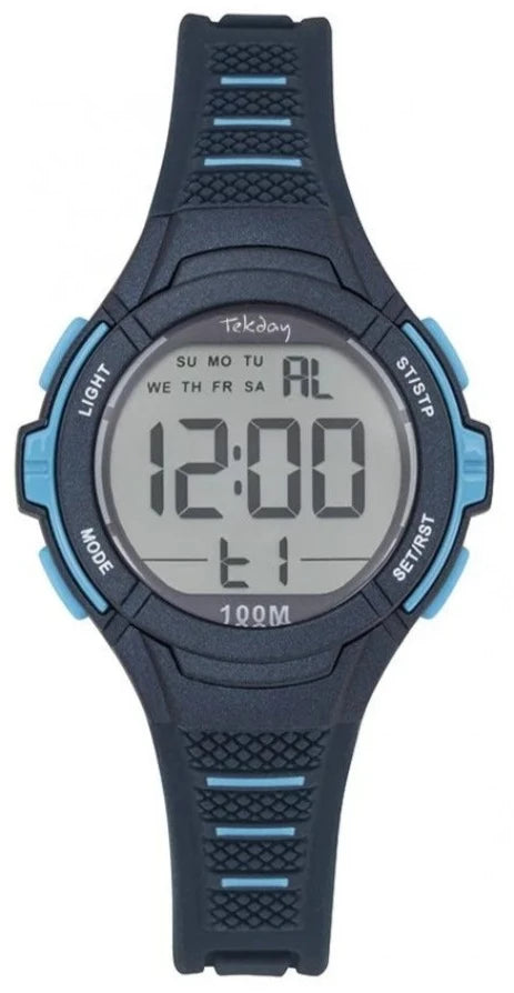 TEKDAY 654661 Digital Blue Rubber Strap