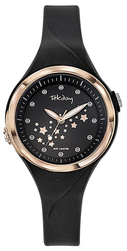 TEKDAY 654678 Black Rubber Strap