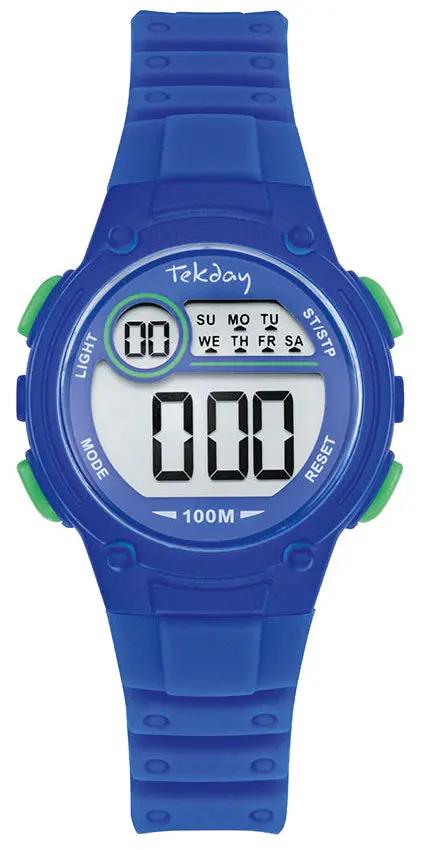 TEKDAY 654719 Digital Blue Silicone Strap