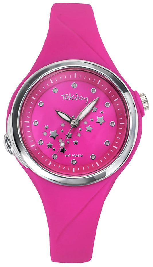 TEKDAY 654759 Kids Fushia Plastic Strap Tekday