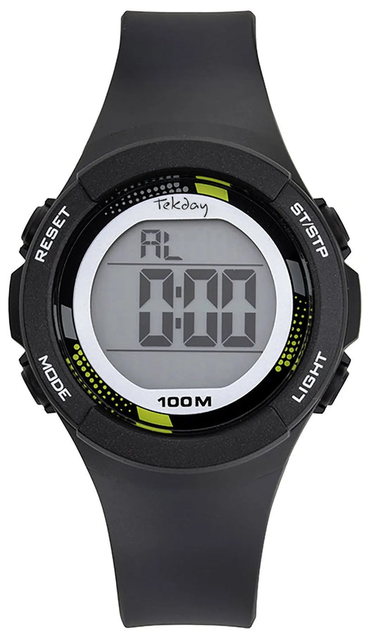 TEKDAY 654768 Digital Black Rubber Strap