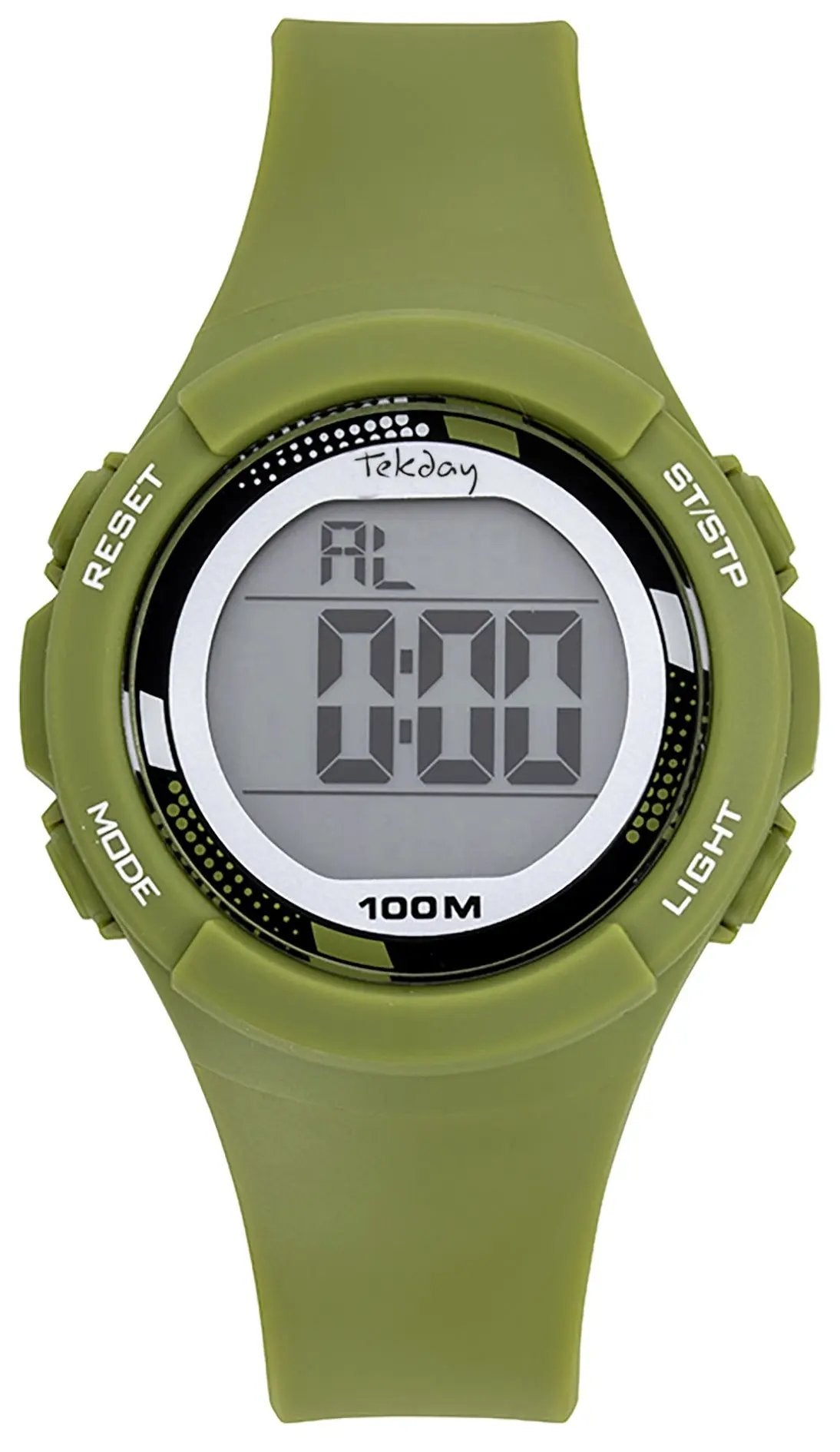 TEKDAY 654770 Digital Green Rubber Strap