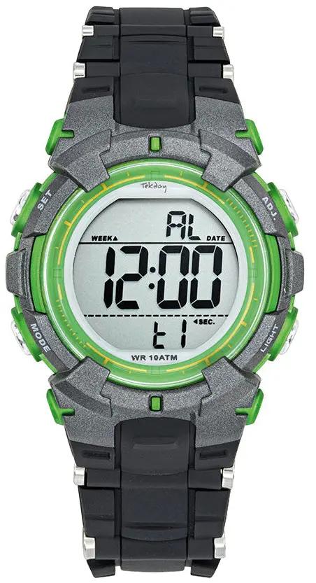 TEKDAY 654782 Digital Black Silicone Strap
