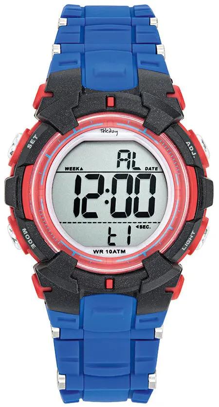 TEKDAY 654785 Digital Blue Silicone Strap