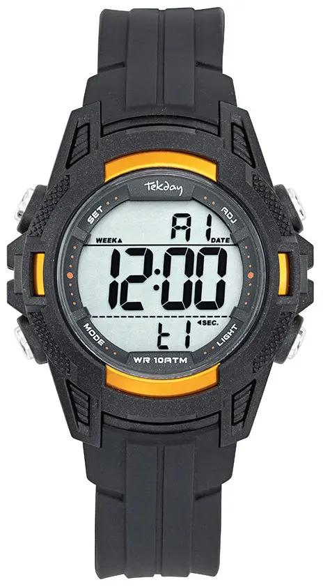 TEKDAY 654789 Digital Black Silicone Strap