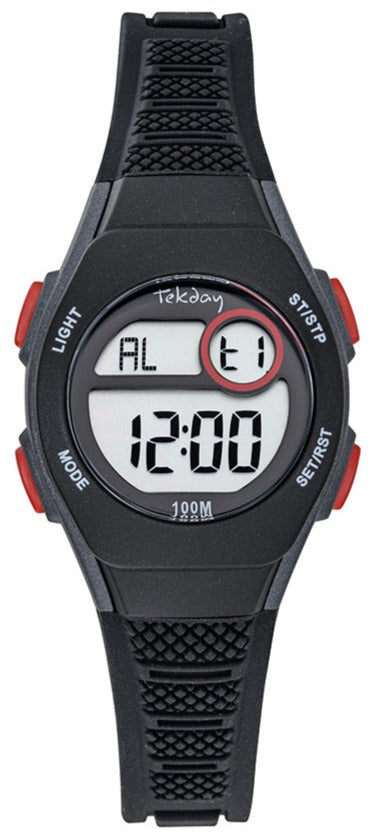 TEKDAY 654817 Digital Black Silicone Strap