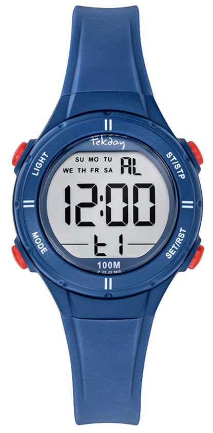 TEKDAY 654819 Digital Blue Silicone Strap