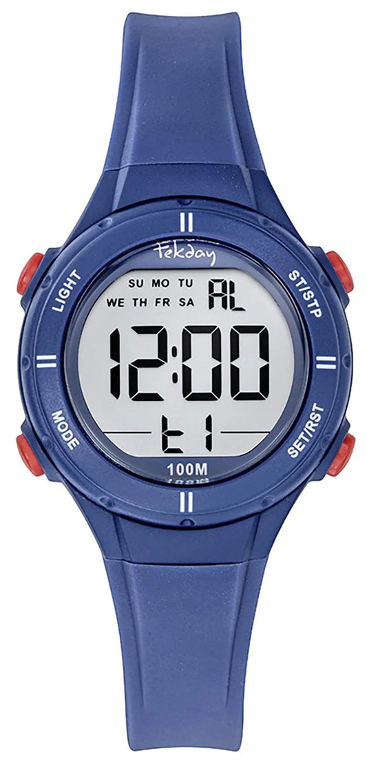TEKDAY 654819 Digital Blue Silicone Strap