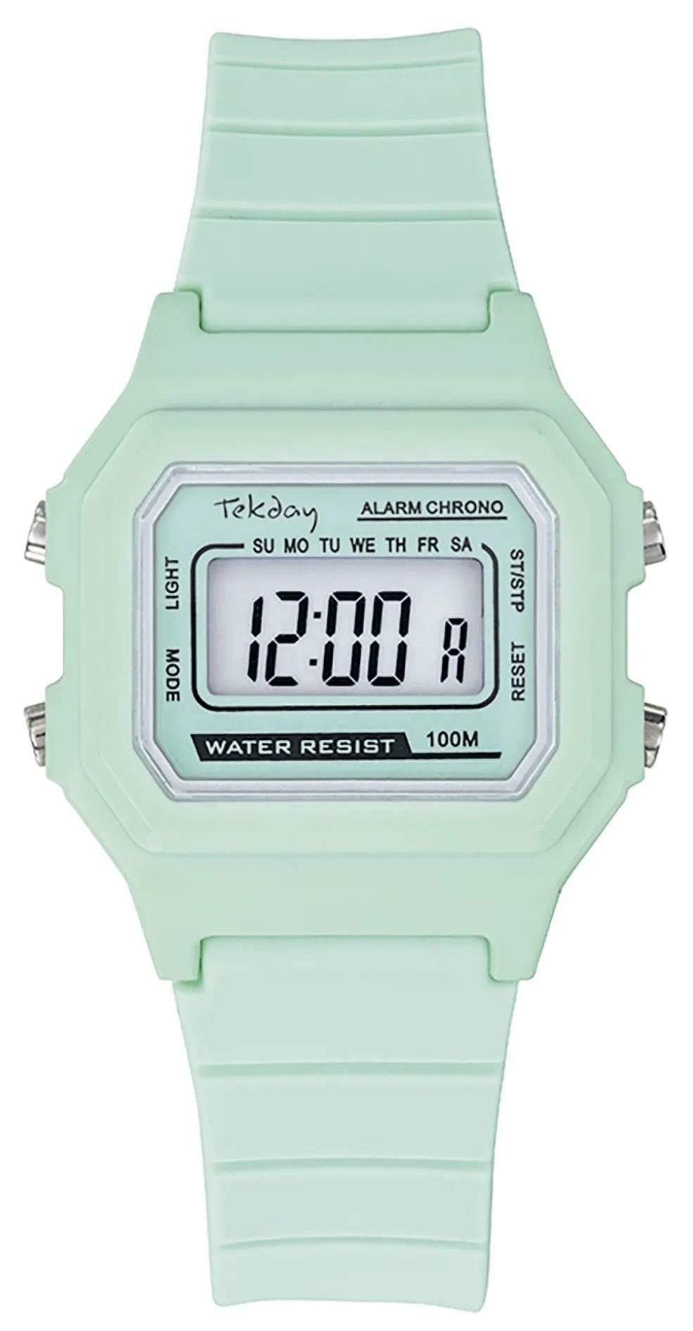 TEKDAY 654830 Digital Light Green Rubber Strap
