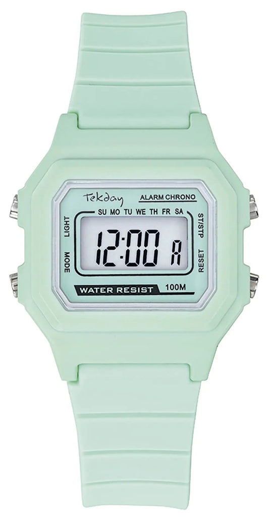 TEKDAY 654830 Digital Light Green Rubber Strap
