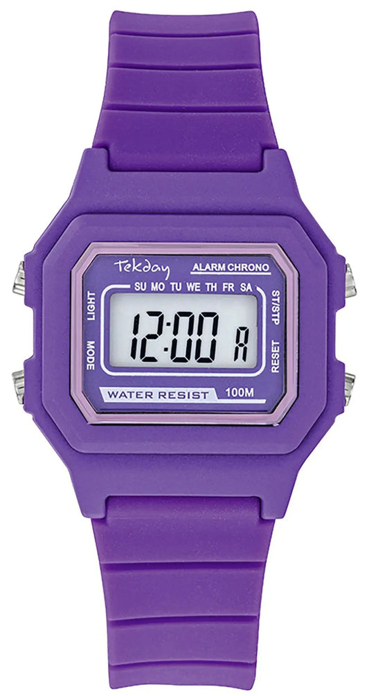 TEKDAY 654831 Digital Purple Rubber Strap