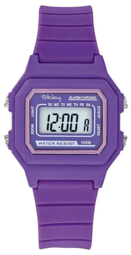 TEKDAY 654831 Digital Purple Rubber Strap