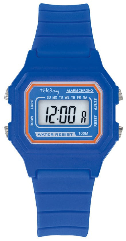 TEKDAY 654833 Digital Blue Rubber Strap