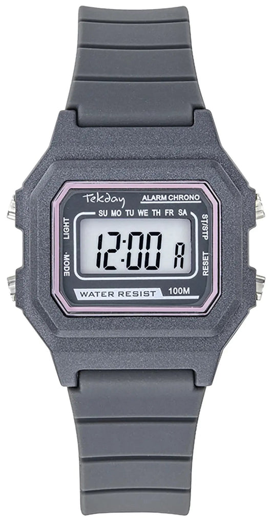 TEKDAY 654834 Digital Grey Rubber Strap