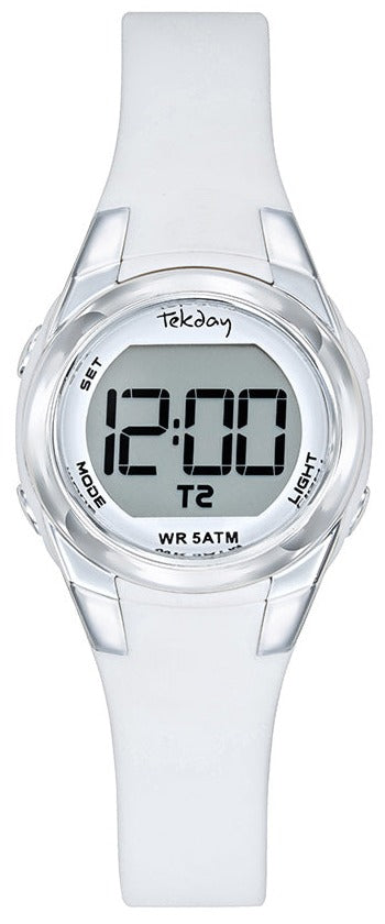 TEKDAY 654835 Digital White Rubber Strap