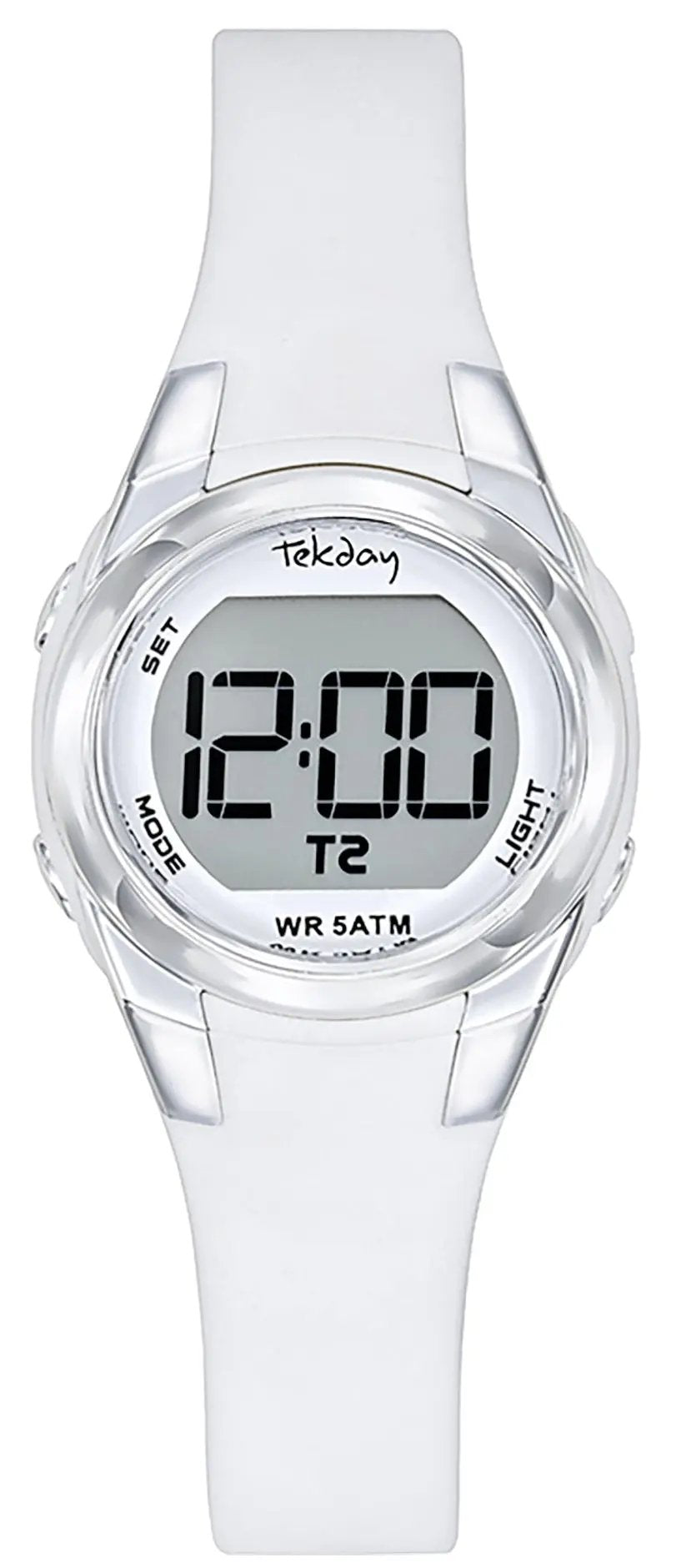 TEKDAY 654835 Digital White Rubber Strap