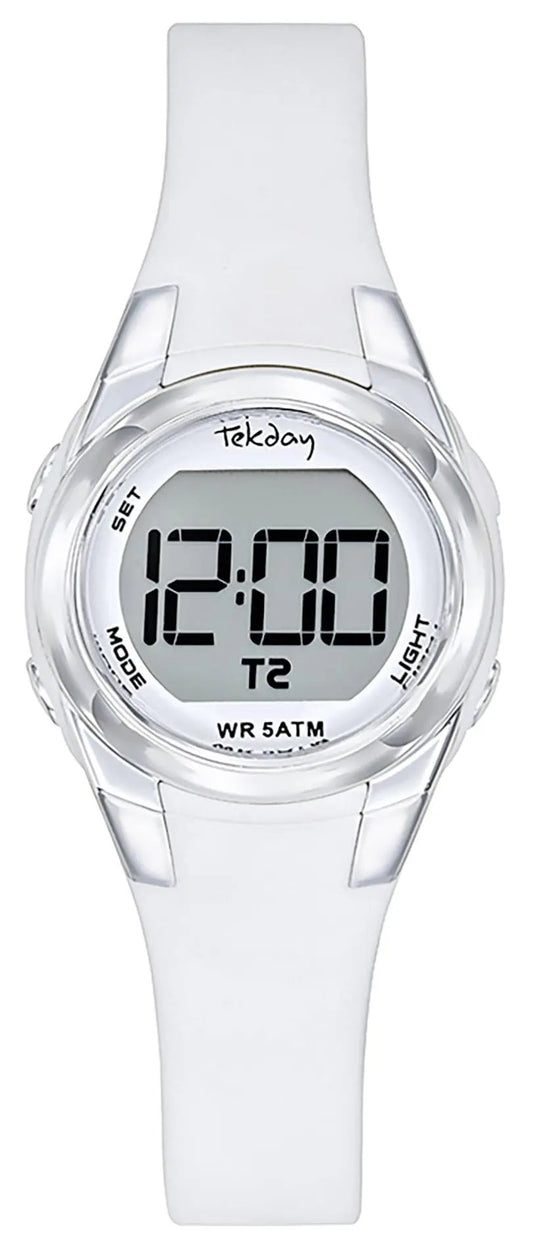 TEKDAY 654835 Digital White Rubber Strap