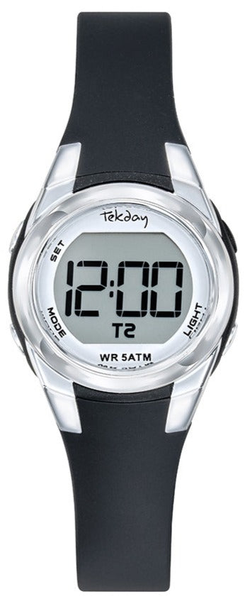 TEKDAY 654837 Digital Black Rubber Strap