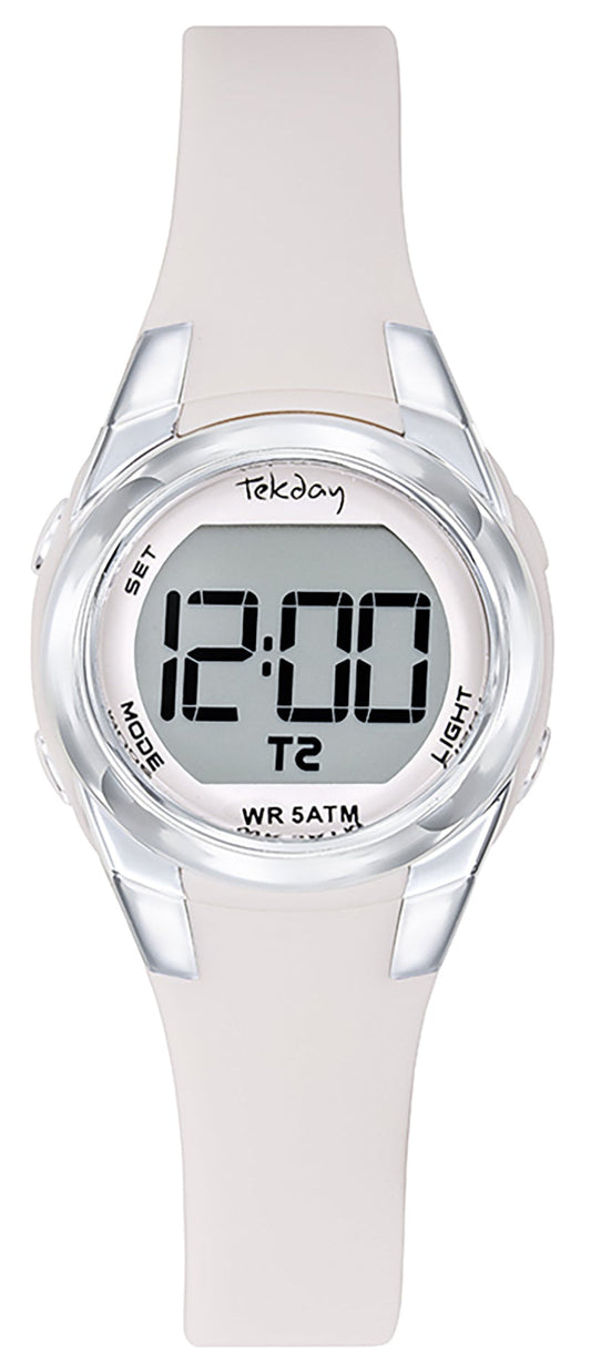 TEKDAY 654839 Digital Beige Rubber Strap Tekday