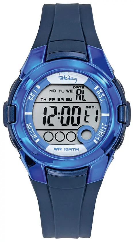 TEKDAY 654847 Digital Blue Rubber Strap