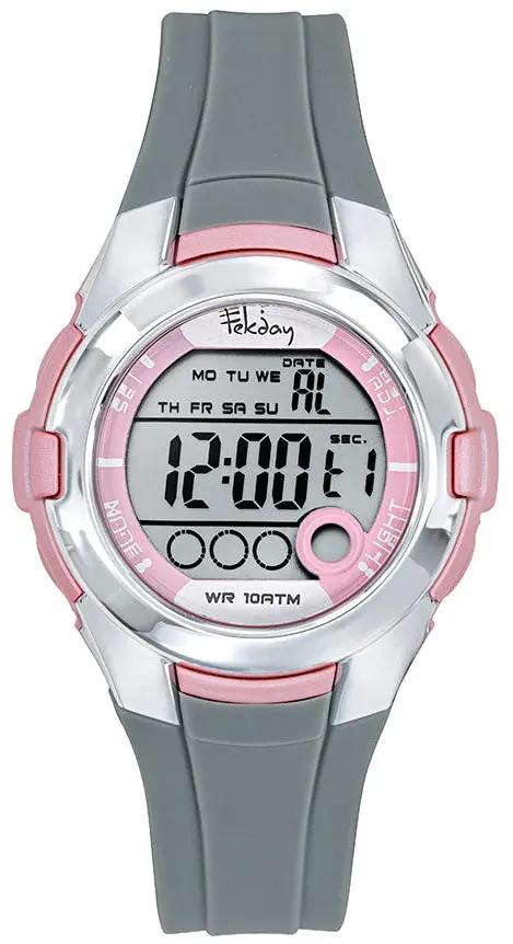 TEKDAY 654848 Digital Grey Rubber Strap