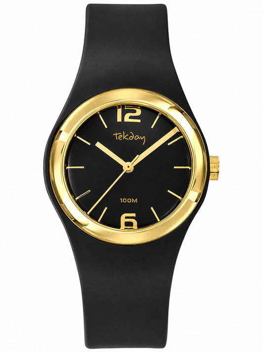 TEKDAY 654854 Black Silicone Strap Tekday