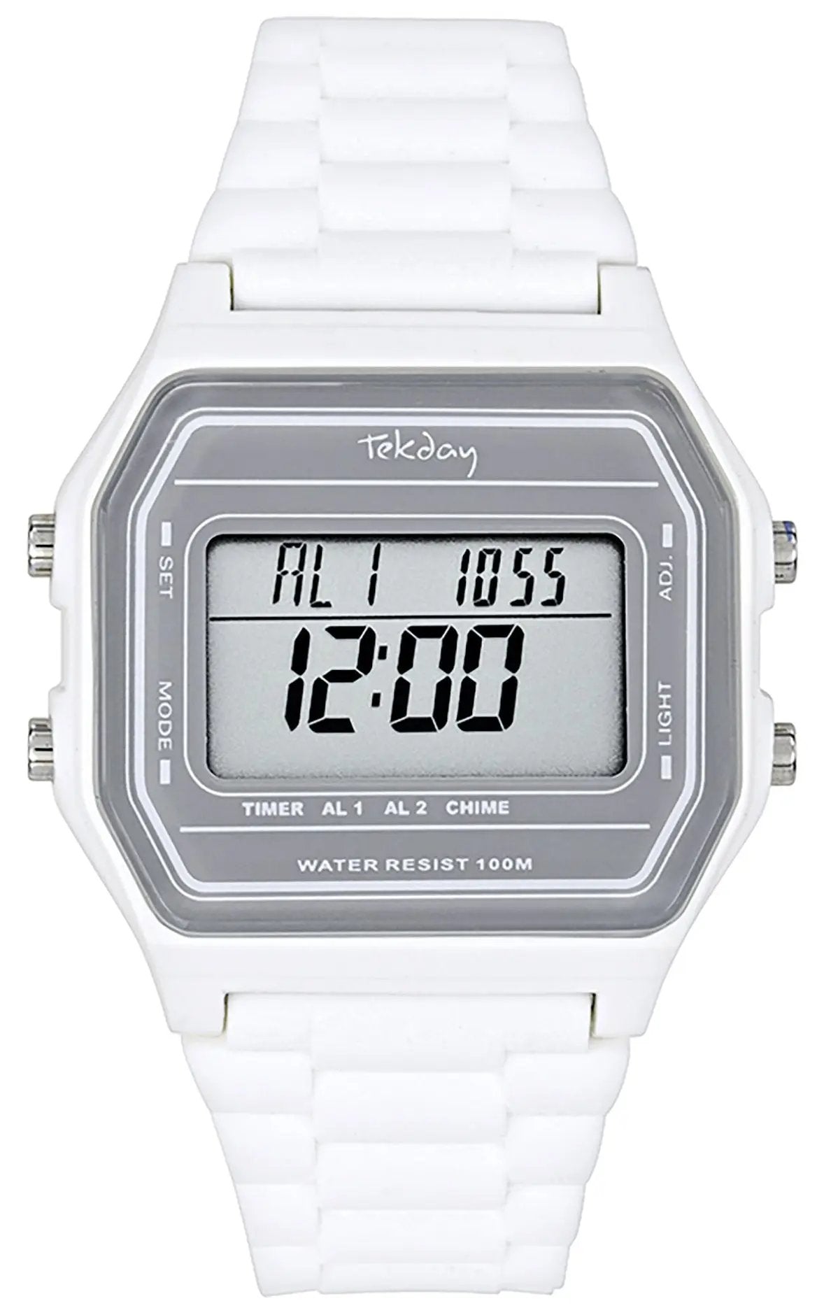 TEKDAY 654869 Digital White Rubber Strap