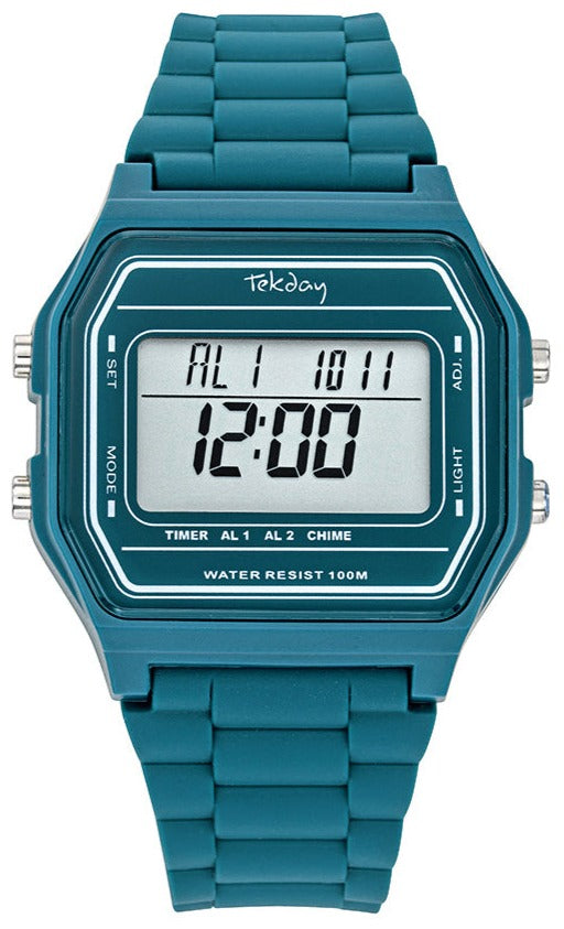 TEKDAY 654871 Digital Blue Rubber Strap