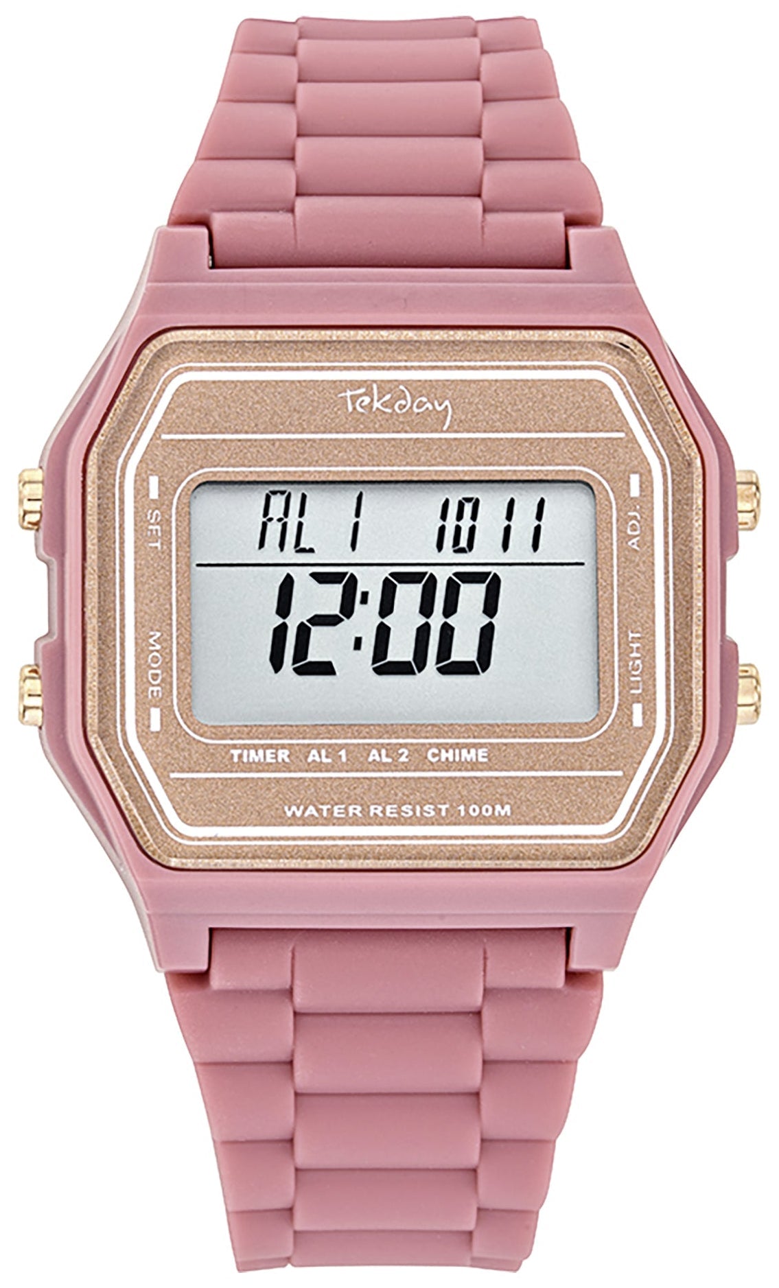 TEKDAY 654872 Digital Pink Rubber Strap Tekday