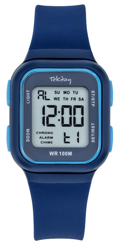 TEKDAY 654884 Digital Blue Silicone Strap