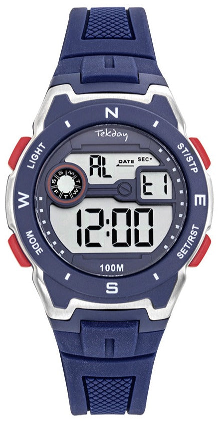 TEKDAY 654893 Digital Blue Silicone Strap