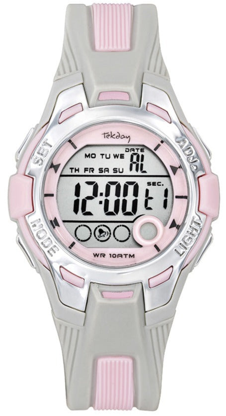 TEKDAY 654900 Digital Grey Silicone Strap