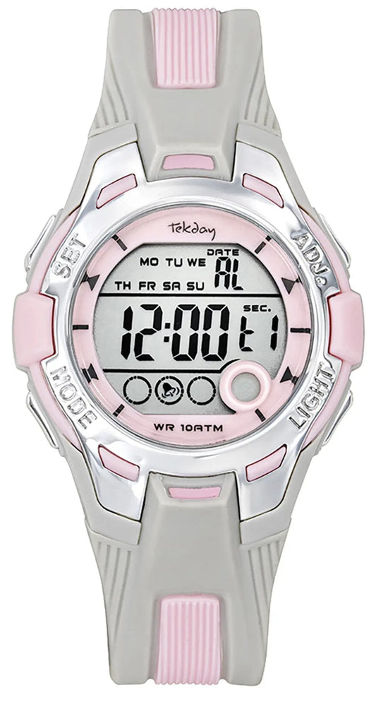 TEKDAY 654900 Digital Grey Silicone Strap