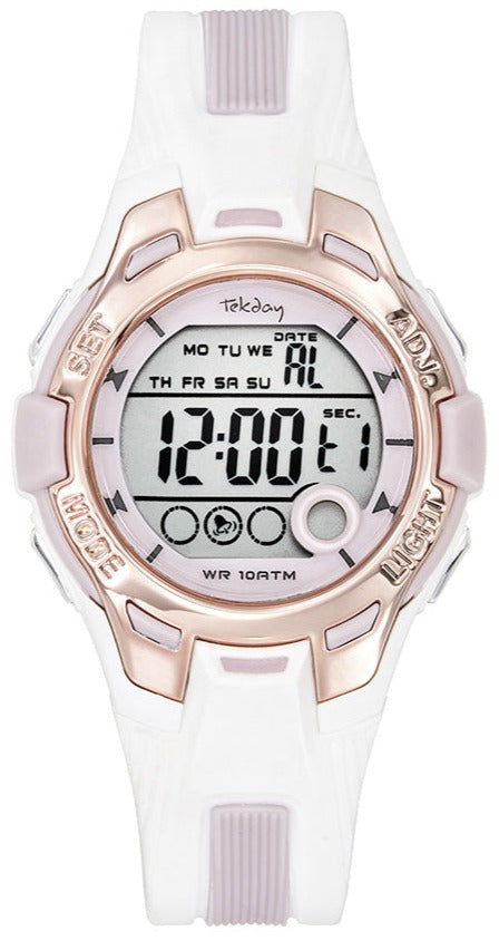 TEKDAY 654901 Digital White Silicone Strap